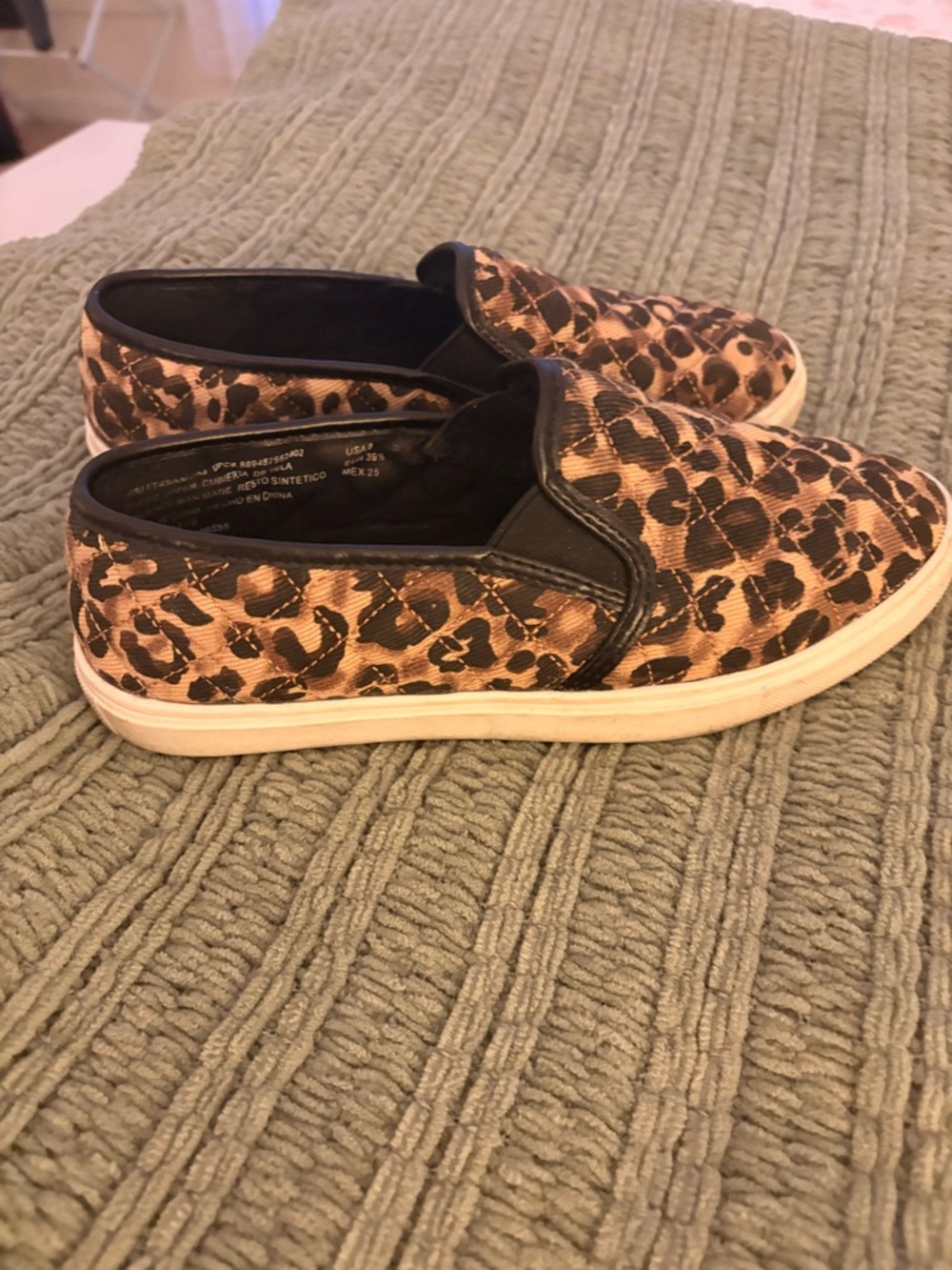 Time and Tru Leopard Slip-On Sneakers in Tan and Black